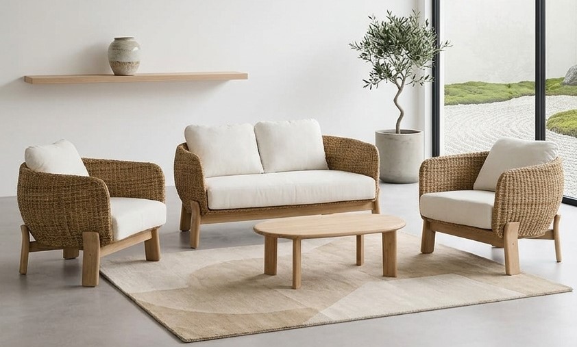 Salón con sofá modular